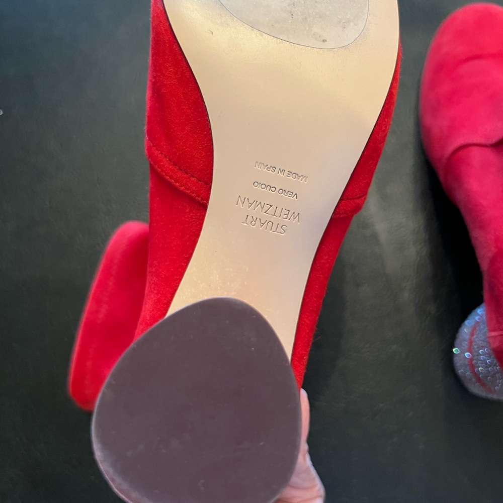 Stuart Weitzman Size 6.5 Suede Sock Booties With … - image 7
